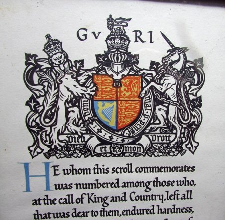  British/Canadian WWI Memorial Scroll, RFC Pilot, KIA September 1917 — image 3