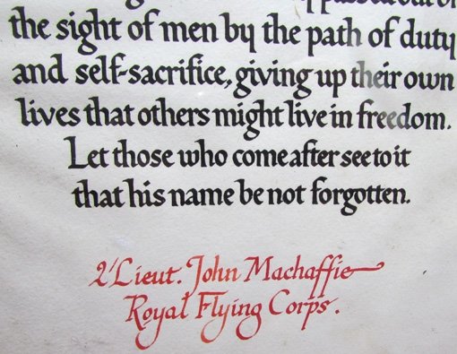  British/Canadian WWI Memorial Scroll, RFC Pilot, KIA September 1917 — image 4