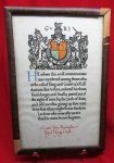 British/Canadian WWI Memorial Scroll, RFC Pilot, KIA September 1917