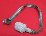 German WWII Army Sword Knot, Gray Leather & Silve Wire …
