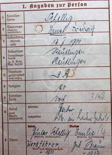  German WWII Army Wehrpass, Tubingen Resident 1937 — image 5