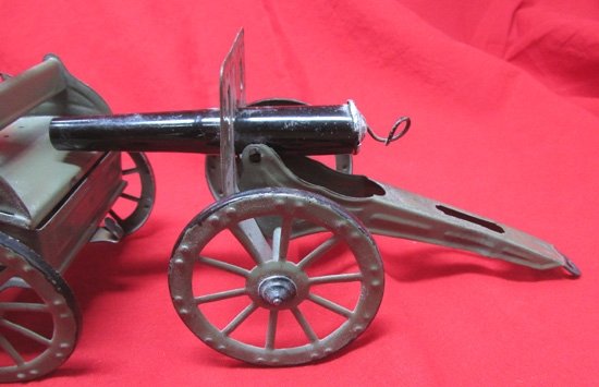  Post WWI, German mfg, US or British Toy Artillery Cannon & Limber — image 5