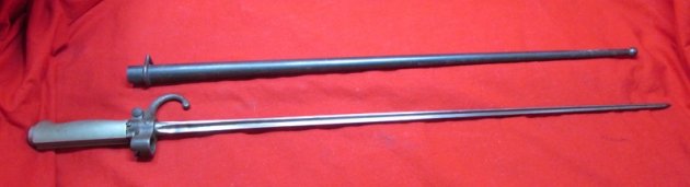 French WWI 1886 Lebel Rifle Bayonet Hooked Guard, Early Mfg — image 7