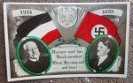 German WWII Postcard, Hindenburg & Hitler 1914-1933