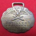 US WWI Artillery Service, Patriotic Watch Fob