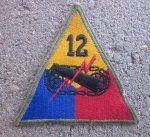 US WWII Army Greenback SSI, 12th Armored Division