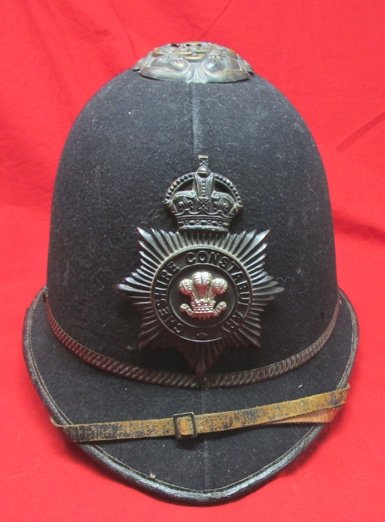  British WWII Cheshire Constabulary Police Helmet, Dated 1935 — image 2