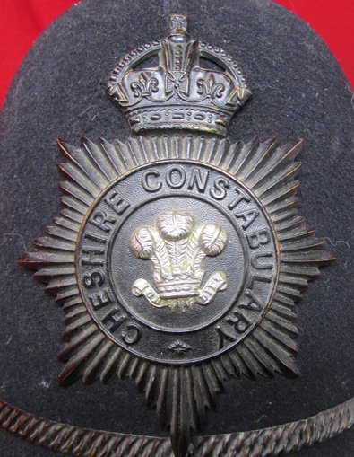  British WWII Cheshire Constabulary Police Helmet, Dated 1935 — image 3