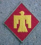 US WWII Army SSI, 45th Division Patch, OD Border