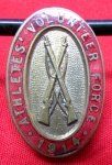 British WWI Athletes Volunteer Forces 1914 Lapel Badge