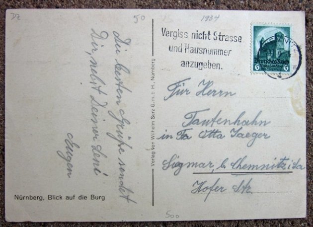  German WWII Postcard, Reichsparteitag 1934, Mailed — image 3