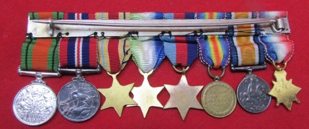  British WWI-WWII 9 Place Miniature Medal Bar, Royal Navy — image 3