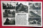 German WWII Postcard, Panzerlied Lyrics, Feldpost Stamped Reverse 1944