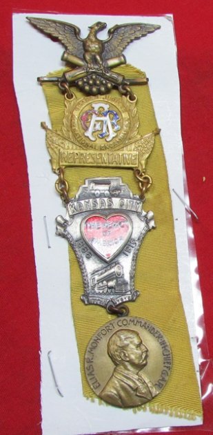  US Post Civil War, GAR National Encampment Representative Badge, Kansas City 1916 — image 2