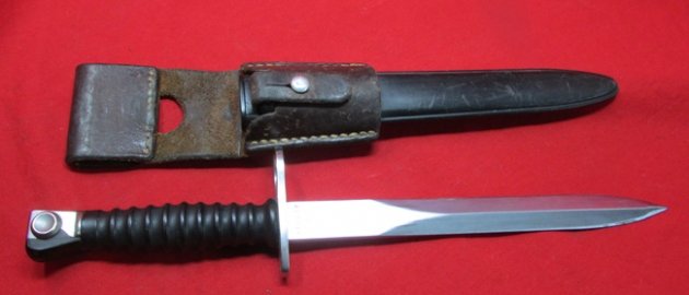  Swiss M1957 Bayonet & Leather Frog — image 3
