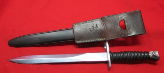  Swiss M1957 Bayonet & Leather Frog — image 7