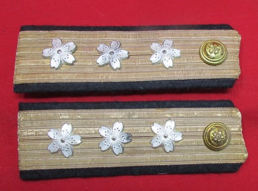  Japanese WWII Imperial Navy Full Admiral Shoulder Straps, Pair — image 2
