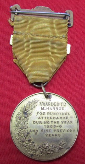  British Pre WWI London County School Attendance Medal, 1902, Ten Years, Edward VII — image 6