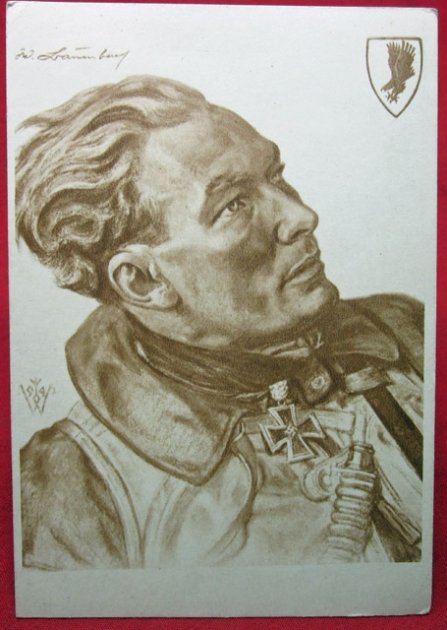  German WWII Willrich Postcard, Knights Cross, Bomber Pilot Werner Baumbach — image 2