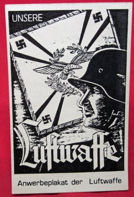  German WWII Postcard, Luftwaffe Recruiting Poster, Hoffman Munich — image 2