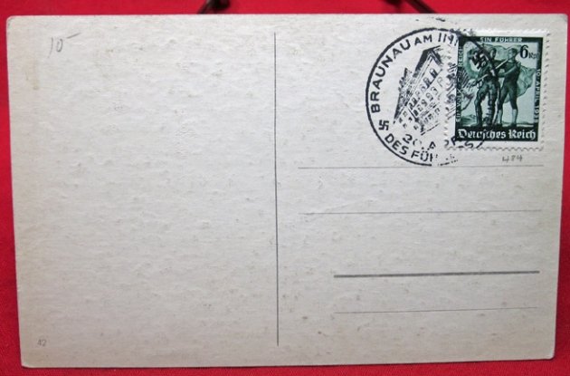  German WWII Postcard, Hitler's Birthday 1938 — image 3