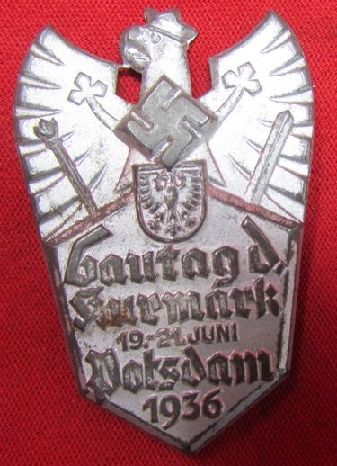  German WWII Tinnie, Gautag Kurmark, Potsdam 1936 — image 2
