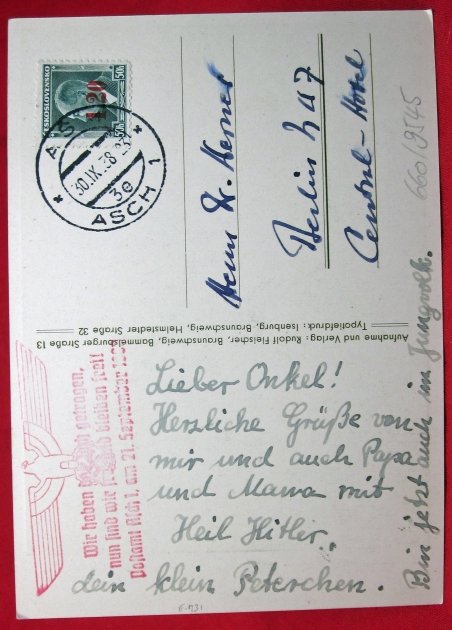  German WWII Postcard, Hitler Youth, Interesting Notation on Reverse — image 3