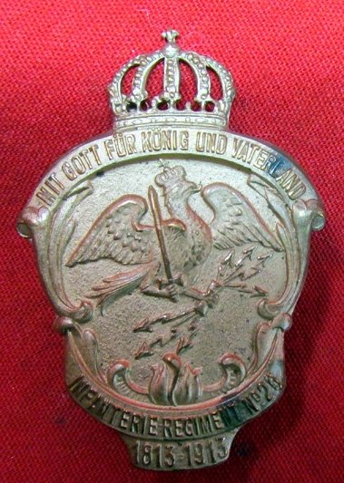  German 26th Infantry Regiment Anniversary Badge, 1813-1913 — image 2