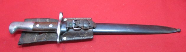  Swiss, M1911 Schmidt-Rubin Rifle Bayonet and Frog, Waffenfabrik Neuhausen — image 2