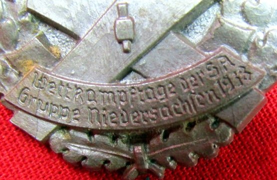  German WWII Tinnie, Wettkampftage der SA, Gruppe Niedersachsen 1938 — image 3