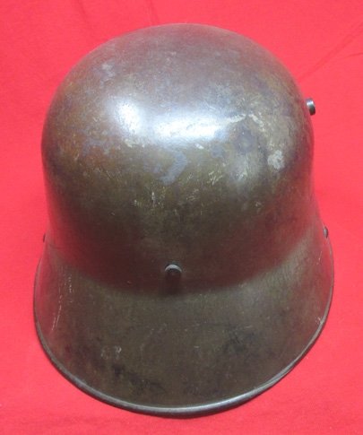  German WWI M1916 Steel Helmet, ET66, Original Paint, Replaced Liner — image 4