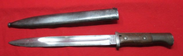  German WWI S84/98 Bayonet, WWII Scabbard, Heller Marienthal Mfg — image 11
