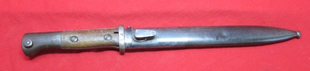  German WWI S84/98 Bayonet, WWII Scabbard, Heller Marienthal Mfg — image 2