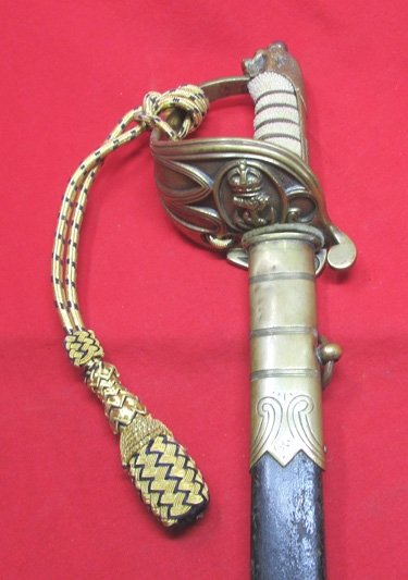  British WWI-WWII, Royal Navy Officers Sword & Knot, Shannon & Sons, Devenport — image 2