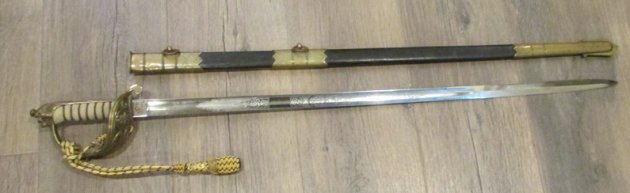  British WWI-WWII, Royal Navy Officers Sword & Knot, Shannon & Sons, Devenport — image 9