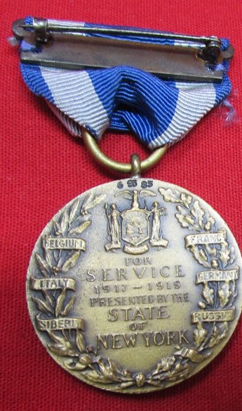  US WWI New York State Service Medal, Nr. 69685 — image 3