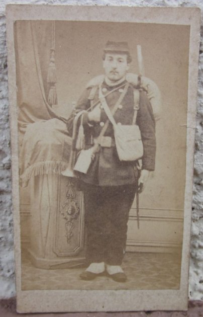  French 2nd Empire 1870 Era CDV, Enlisted Trumpeter — image 2