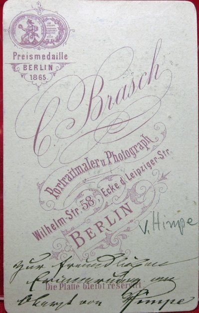  German Franco Prussian War CDV, Oberst v. Himpe, Iron Cross 1st & 2nd Class 1870 — image 3