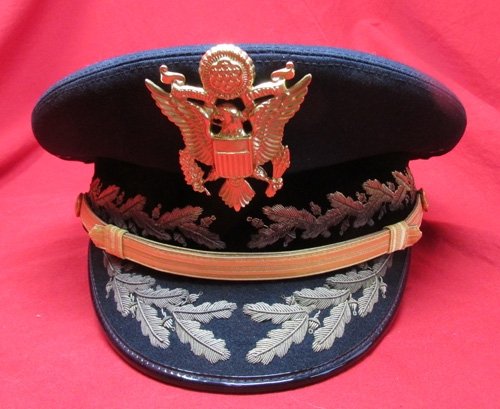  US Cold War Era, US Army General Officer Full Dress Visor Hat, Morry Luxenberg Mfg — image 2