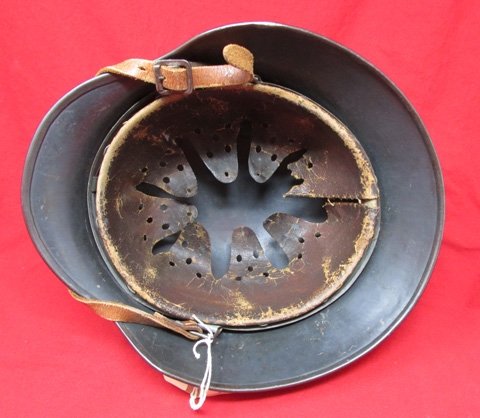  German WWII Luftwaffe M1935 Double Decal Helmet, ET64, WERKSTATT — image 5