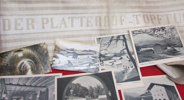  German WWII Platterhof Hotel Towel & Postcard Lot — image 4