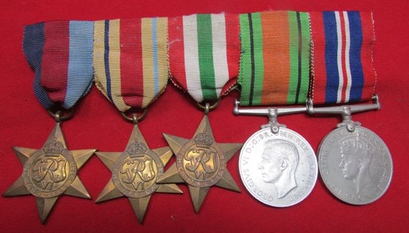  British WWII 5 Place Medal Bar, North Africa-Italy Veteran — image 2