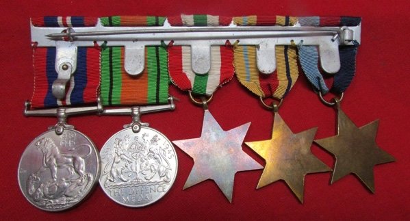  British WWII 5 Place Medal Bar, North Africa-Italy Veteran — image 5