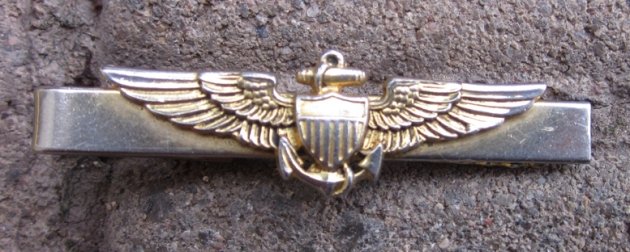  US Post WWII Era Navy Aviator Tie Bar, H-H Logo — image 3