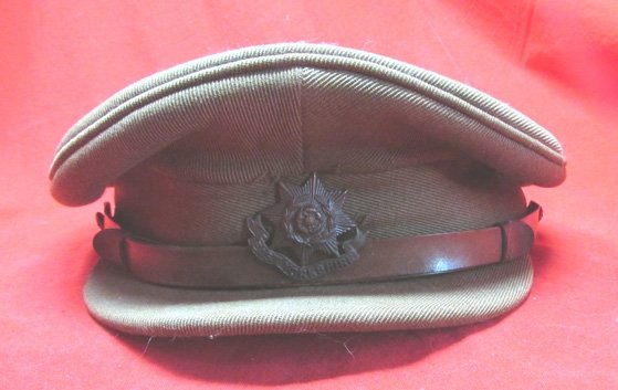  British WWII Army Officers Service Dress Cap, East Yorkshire Badge — image 2