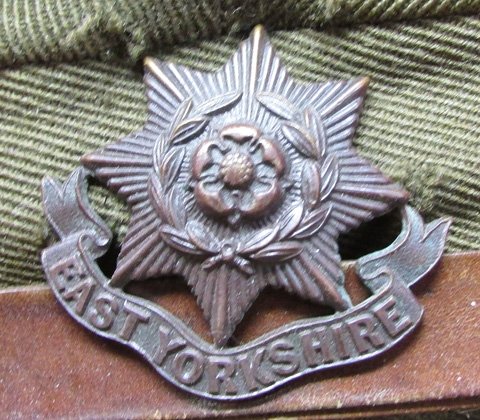  British WWII Army Officers Service Dress Cap, East Yorkshire Badge — image 3