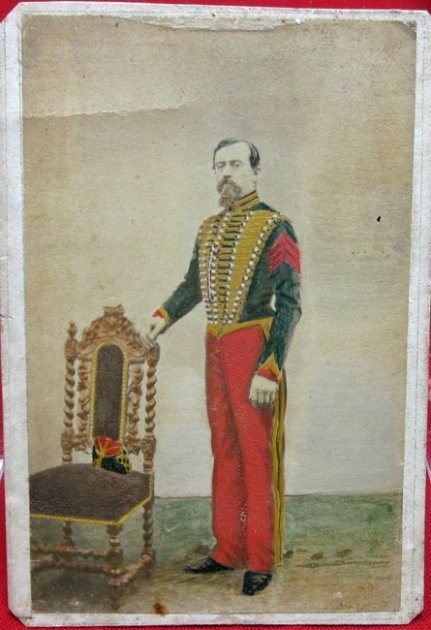  French 2nd Empire Hand Colored CDV, Guide, Imperial Guard, Paris — image 2