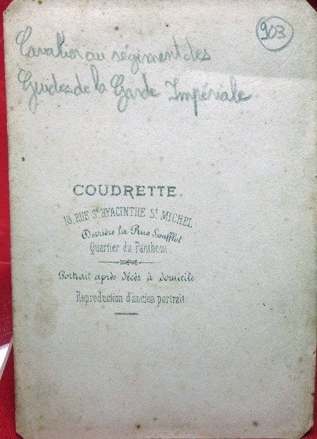  French 2nd Empire Hand Colored CDV, Guide, Imperial Guard, Paris — image 3