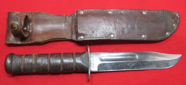  US WWII Blade Marked USMC Kabar Olean.N.Y., Round Tang — image 3