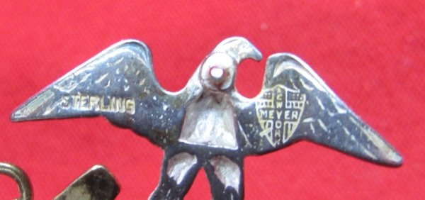  US P1937 USMC Officers Collar Emblem, Left Side, Sterling, NS Meyer — image 4